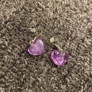 Purple Heart Earrings
